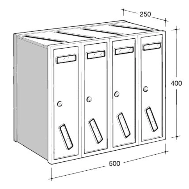 Vendita online Casellario postale SC5V da 3 a 5 cassette per interno